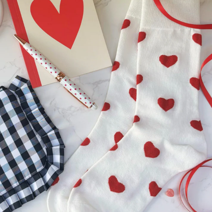 Heart print socks