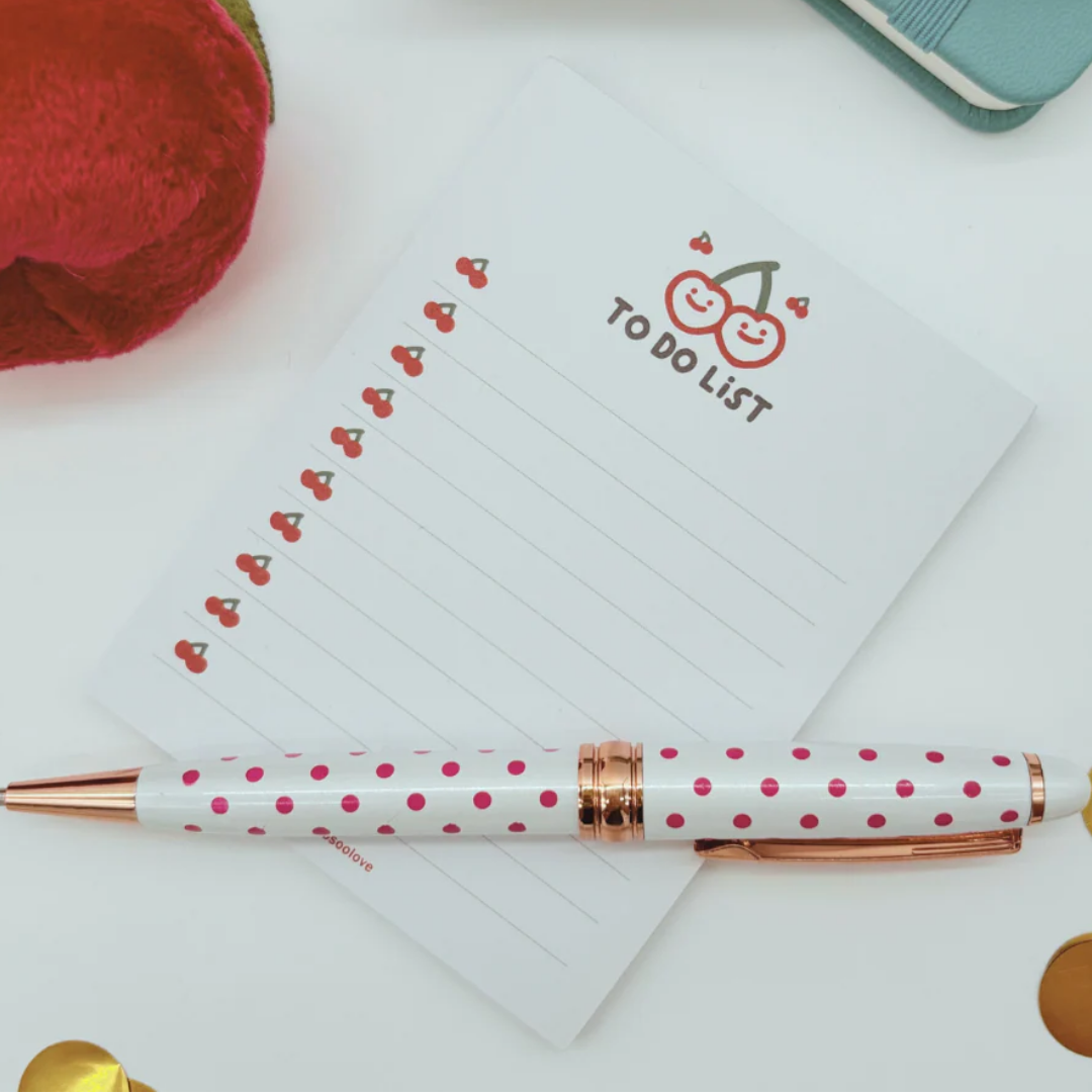 Cherry print to do list notebook
