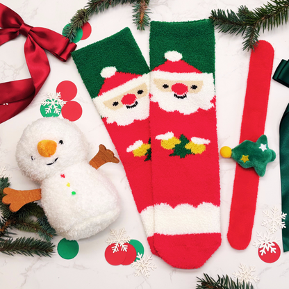 Baby’s First Christmas Gift Box – Snowman Toy, Festive Socks &amp; Snap Band for Baby or Toddler