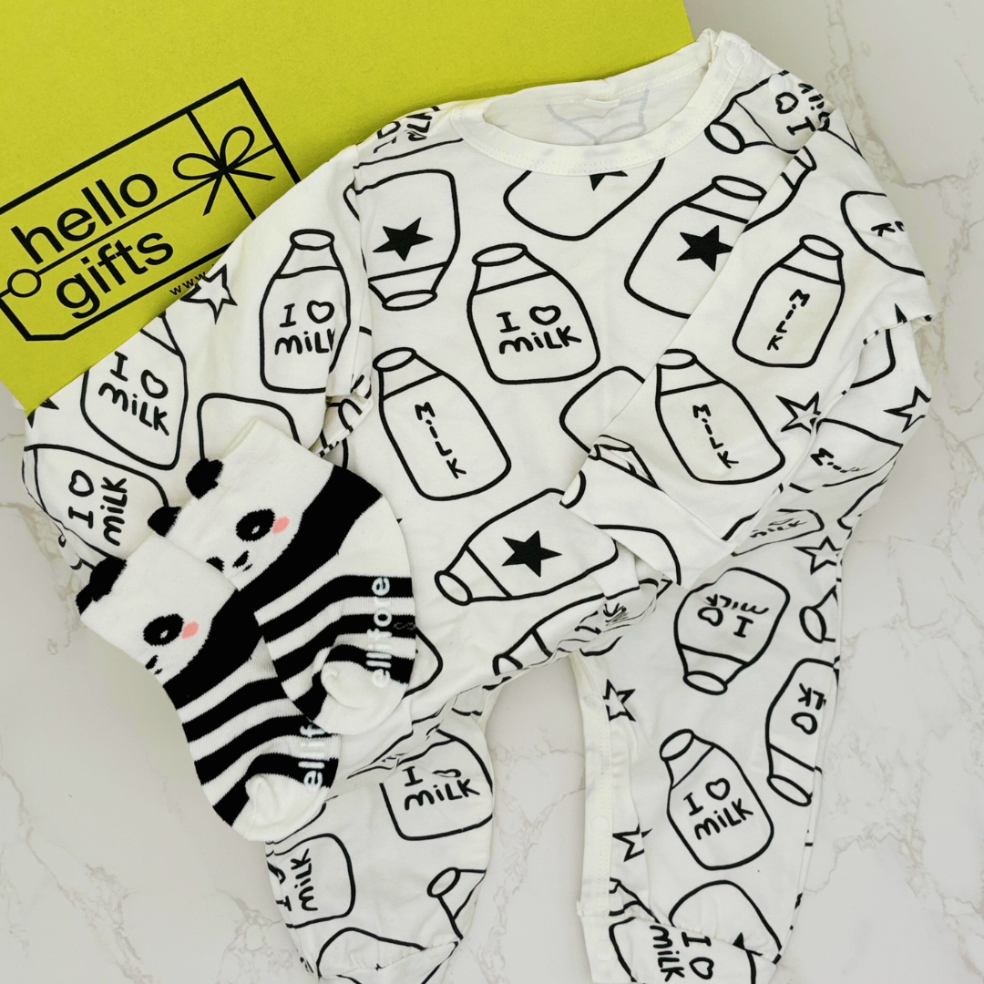 New Baby Gift - I Love Milk Letterbox Gift Set