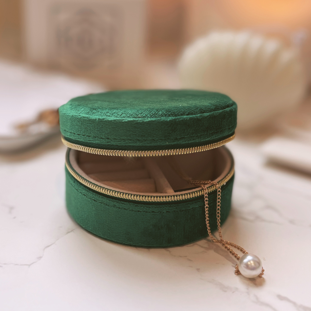 Arc Deco Style Jewellery Travel Case - Green