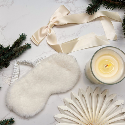 Luxury Monochrome Pyjamas Gift Box – Chic Black Christmas PJ Set with Eye Mask &amp; Satin Bow
