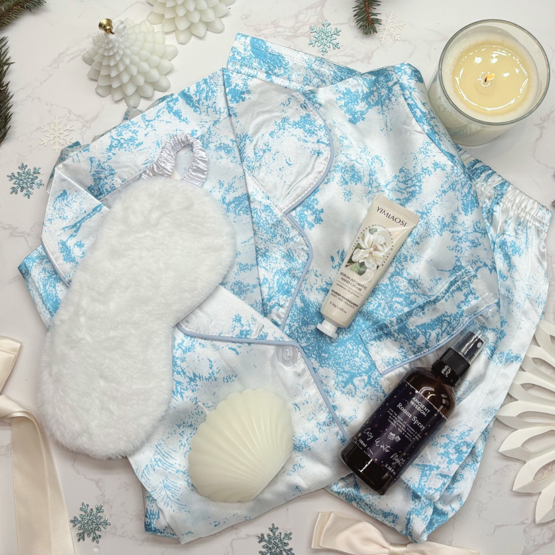 Luxury Winter Nights Pamper Gift Box – Christmas Pyjamas, Candle, Room Spray &amp; Self-Care for Her