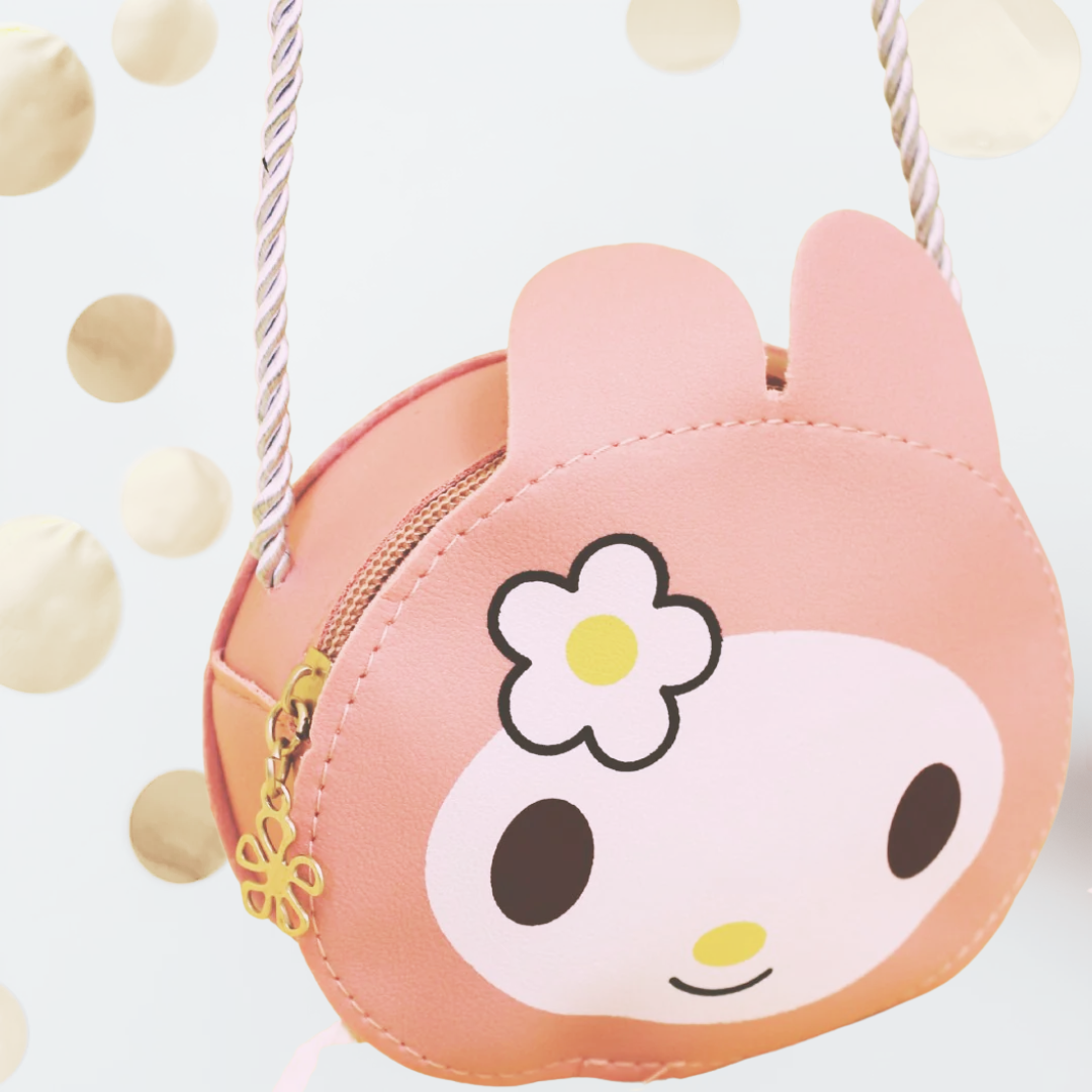 Pink rabbit bag for kids. Cute bunny character