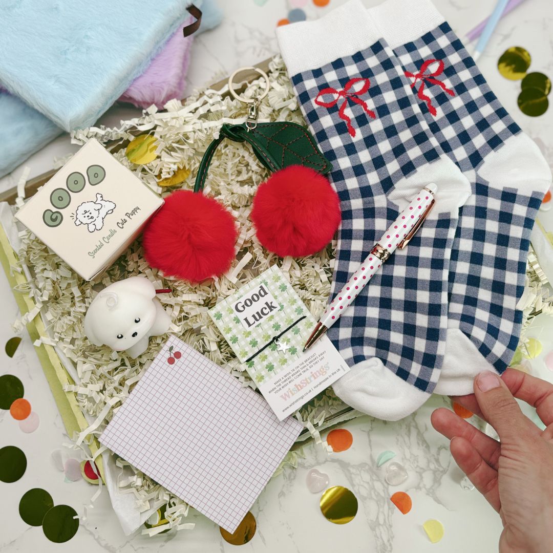 Good Luck Exam Gift Box – Revision Survival Kit With Socks, Candle &amp; Study Treats
