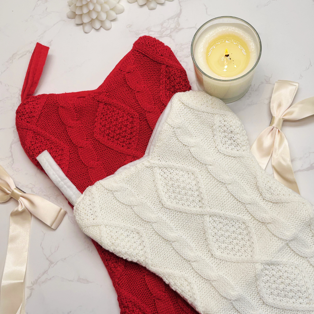 Red Dog Bone Christmas Stocking – Cute Pet Gift for Dogs &amp; Puppies
