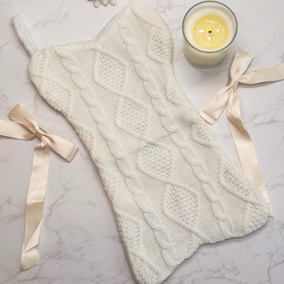 White Dog Bone Christmas Stocking – Cute Pet Gift for Dogs &amp; Puppies