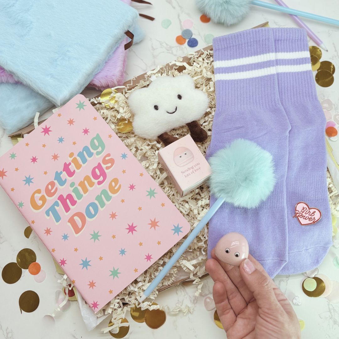 Good Luck Exam Gift Box for Teens – Positivity Study Care Package With Notebook &amp; Socks