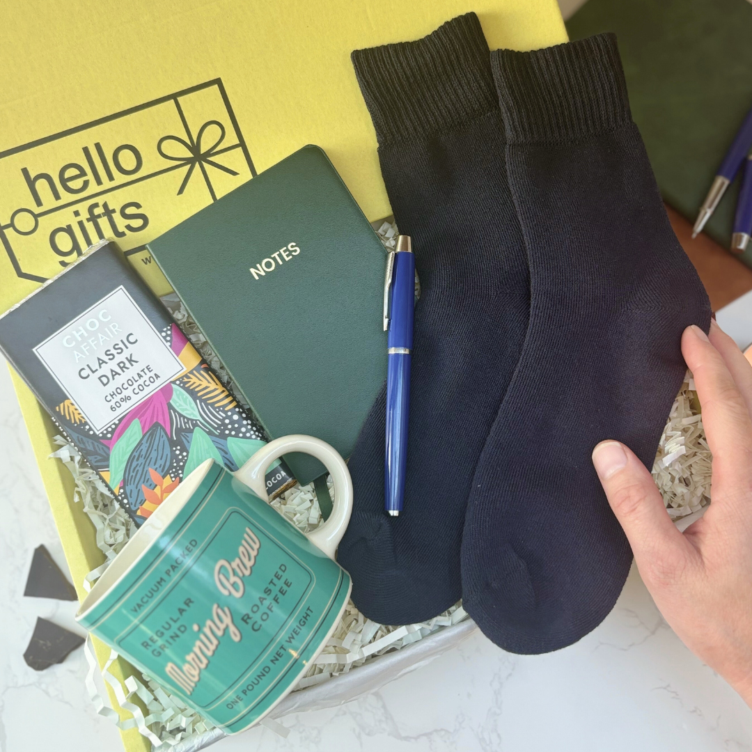Gift Box For Him – Mug, Socks, Notebook And Treats - Perfect for all occasions