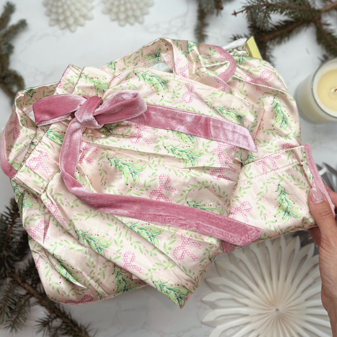 Luxury Christmas Pyjamas Gift Box – Limited Edition Festive Sleepwear for Her - CREAM & PINK