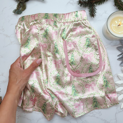 Luxury Christmas Pyjamas Gift Box – Limited Edition Festive Sleepwear for Her - CREAM &amp; PINK