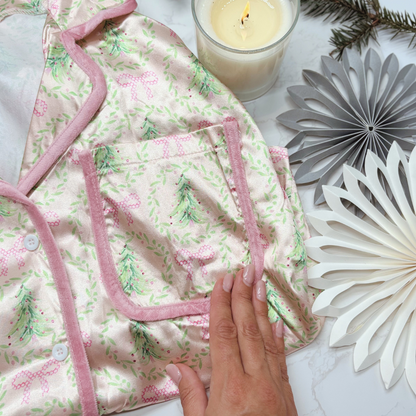 Luxury Christmas Pyjamas Gift Box – Limited Edition Festive Sleepwear for Her - CREAM &amp; PINK