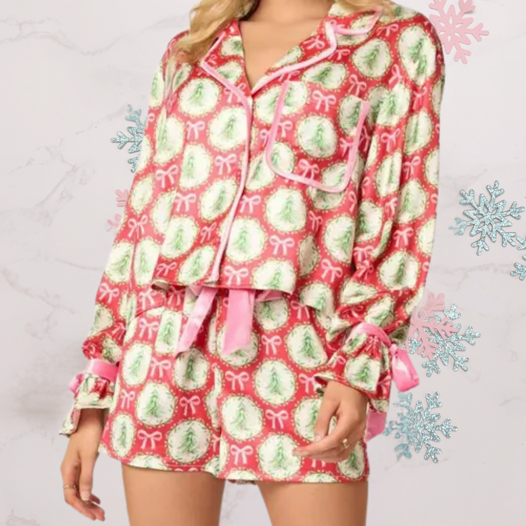 Luxury Christmas Pyjamas Gift Box – Limited Edition Festive Sleepwear for Her - RED