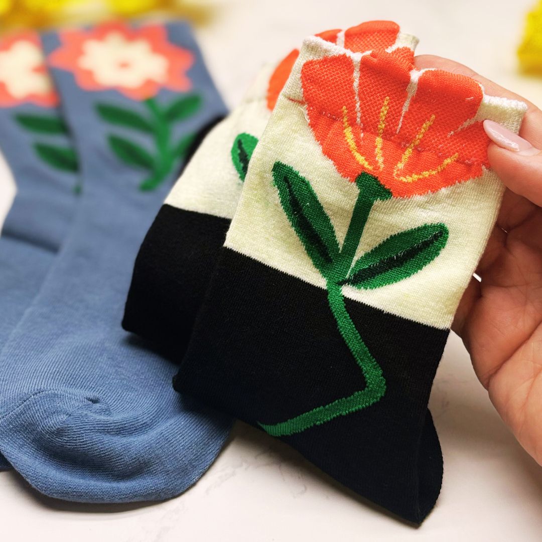 Mother’s Day Flower Socks Gift Set – Cosy Floral Socks Gift For Mum