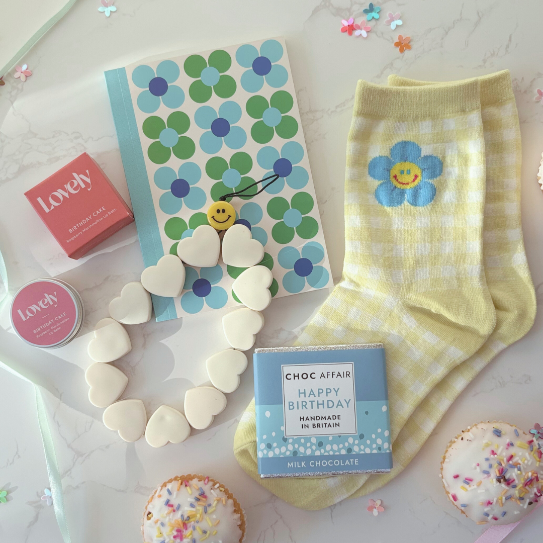 Happy Birthday Letterbox Gift For Teens And Tweens – Smiley Heart Edition In Yellow