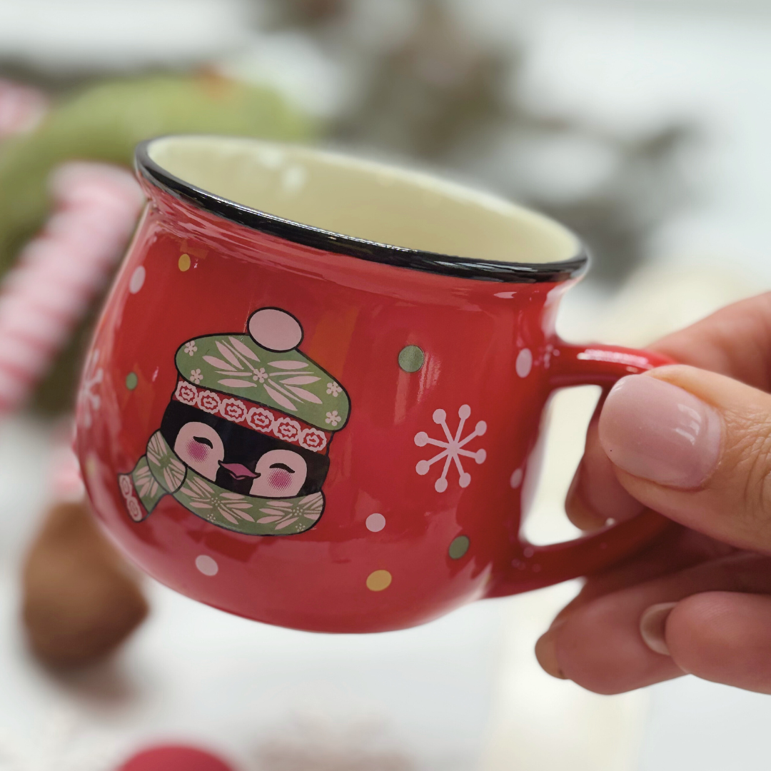 Kids Christmas Eve Gift Box – Mug, Gloves, Christmas Tree Decorative Soft Toy &amp; Chocolate RED