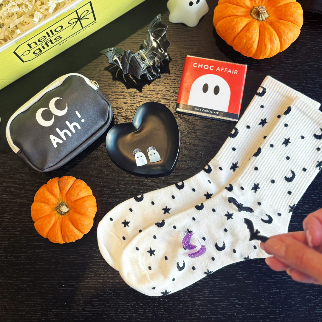 Halloween Boo Box – Six Spooky Accessories & Ghost Chocolate Gift for Teens & Tweens LIMITED EDITION