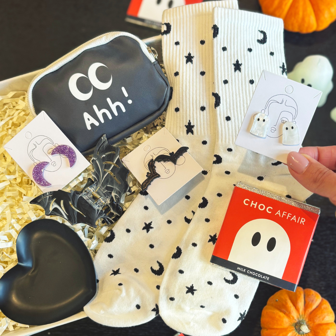 Halloween Boo Box – Six Spooky Accessories & Ghost Chocolate Gift for Teens & Tweens LIMITED EDITION