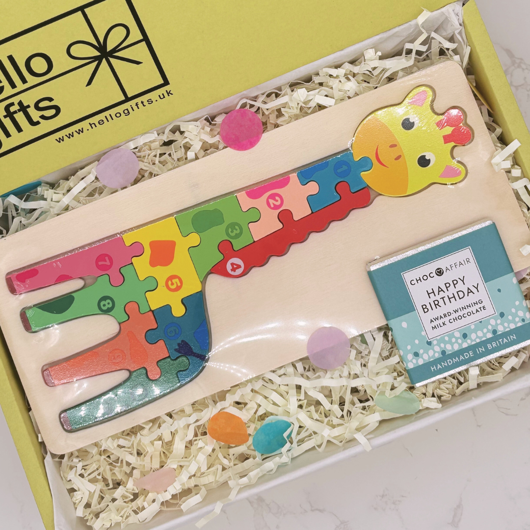 Giraffe Wooden Jigsaw Letterbox Gift