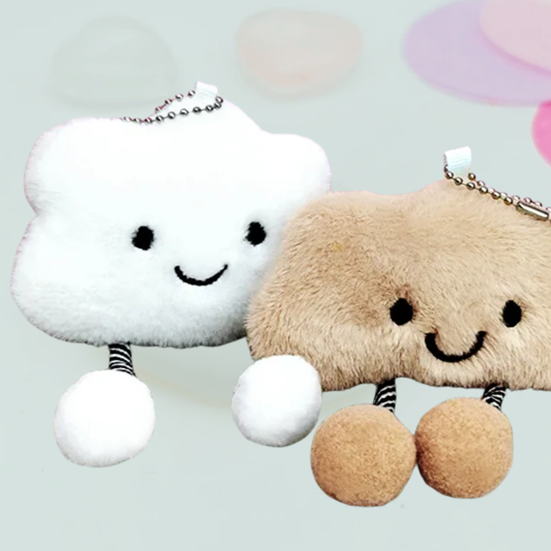 White Cloud Plush Keyring / Bag Accessory