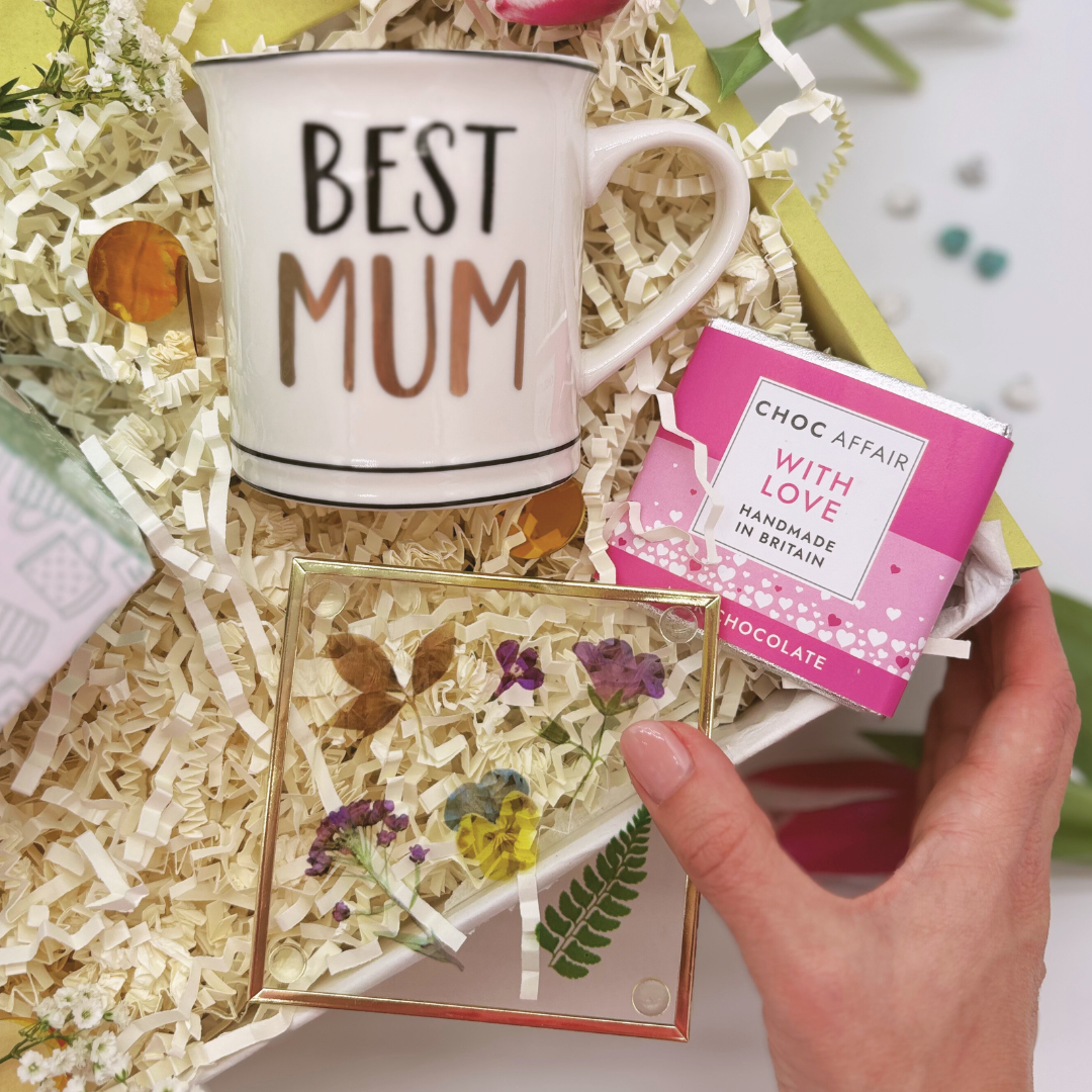 Best Mum Mug, Coaster and Chocolate Giftbox Set