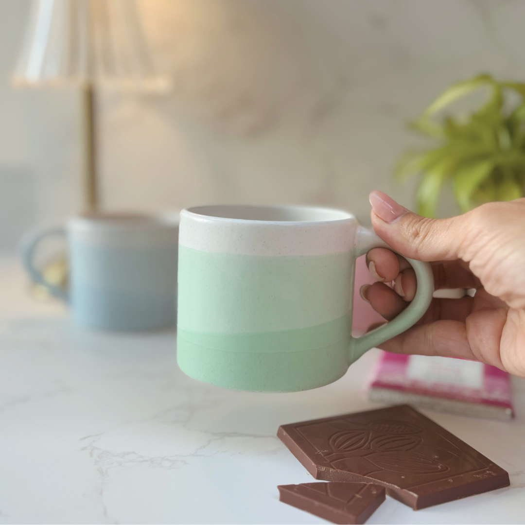 Stylish Gift Box For Her – Ombre Mug, Notebook And Keyring Set In Green