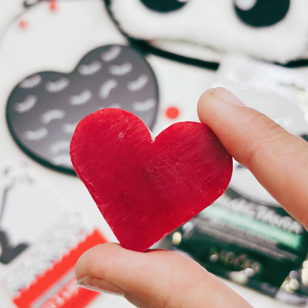 Strawberry heart soap
