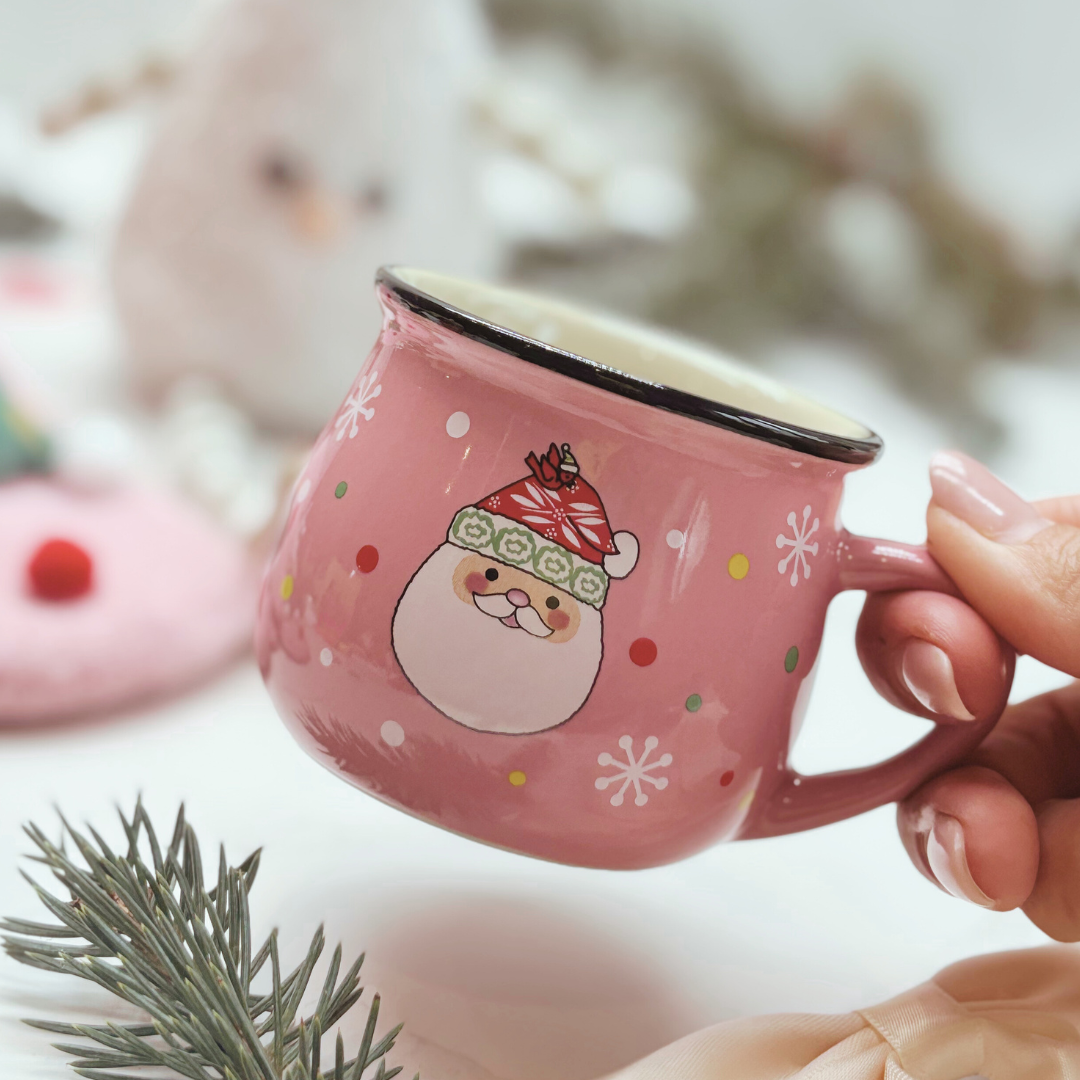 Kids Christmas Eve Gift Box – Mug, Gloves, Christmas Tree Decorative Soft Toy &amp; Chocolate PINK
