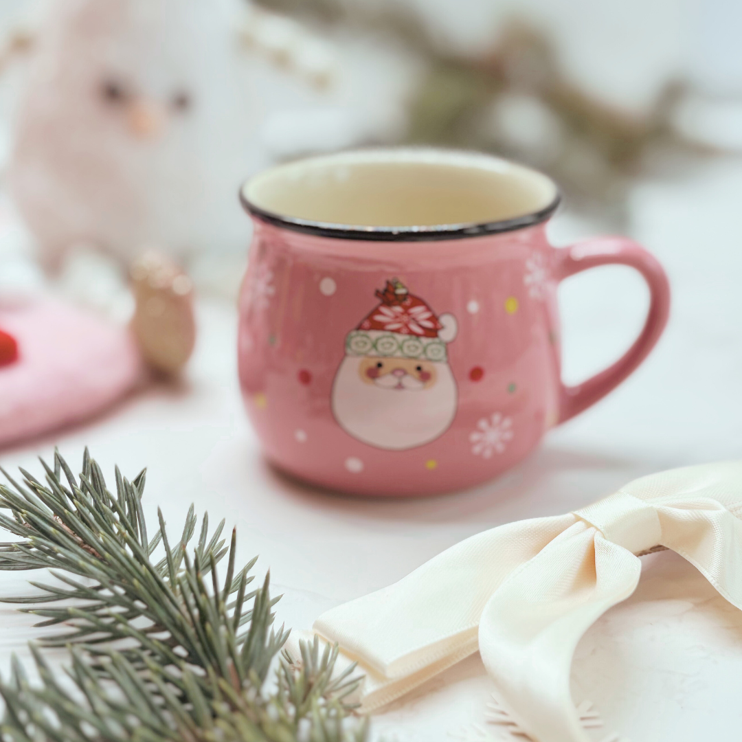 Kids Christmas Eve Gift Box – Mug, Gloves, Christmas Tree Decorative Soft Toy &amp; Chocolate PINK
