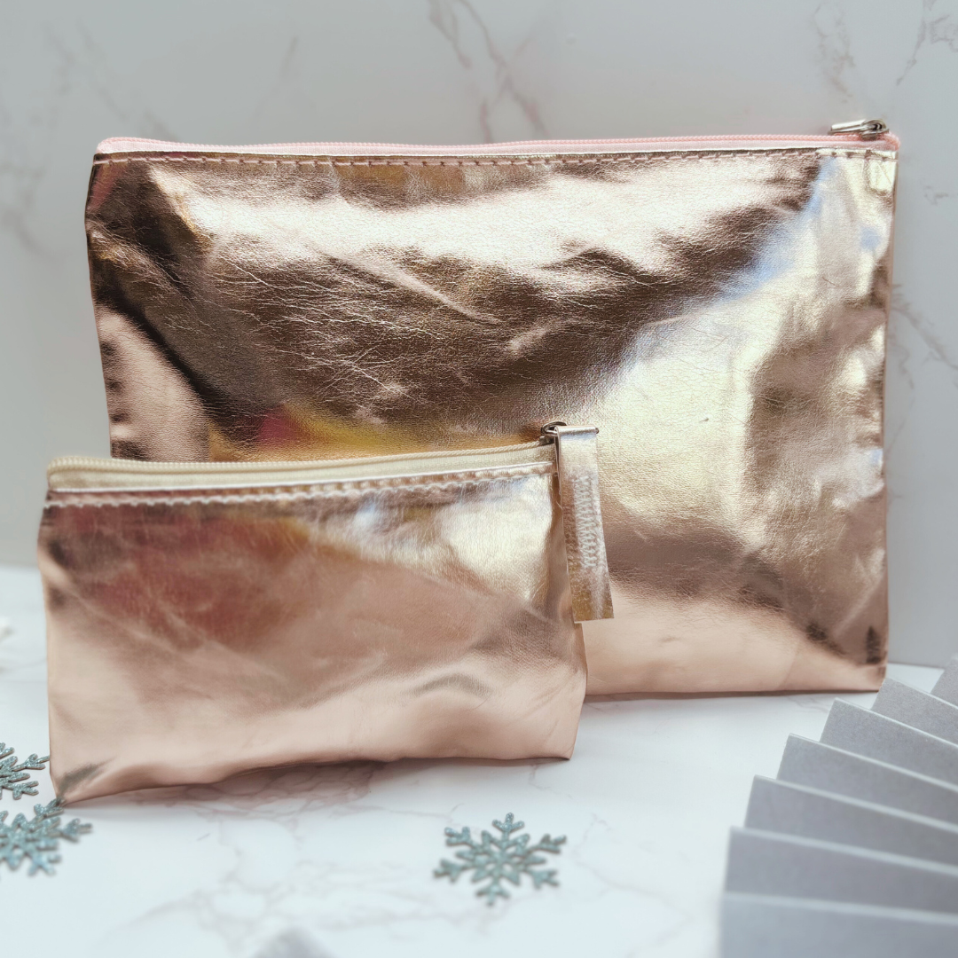 Christmas Party Ready Letterbox Gift – ROSE GOLD. Sparkle Socks, Necklace, Scrunchie & Purses for Her