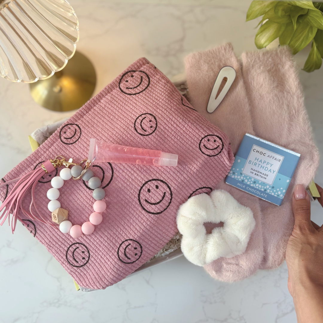 Happy Birthday Gift Box For Her – Pink Smiley Edition