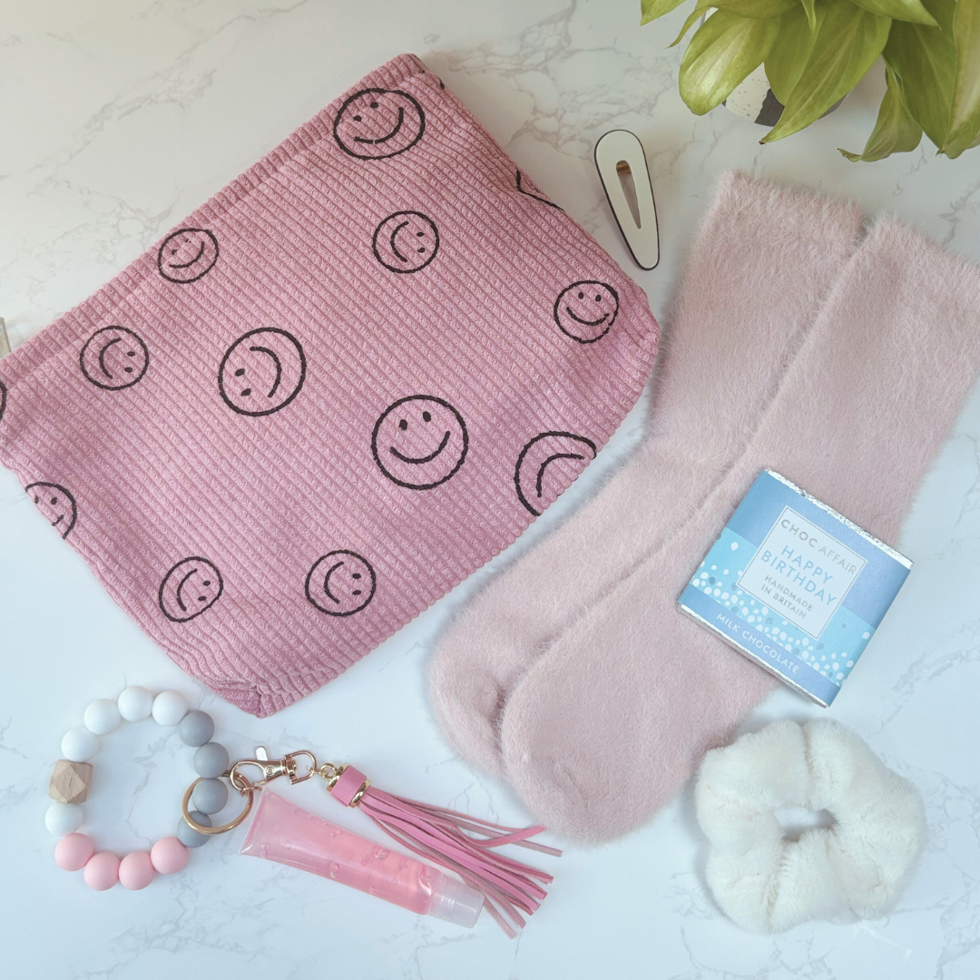 Happy Birthday Gift Box For Her – Pink Smiley Edition