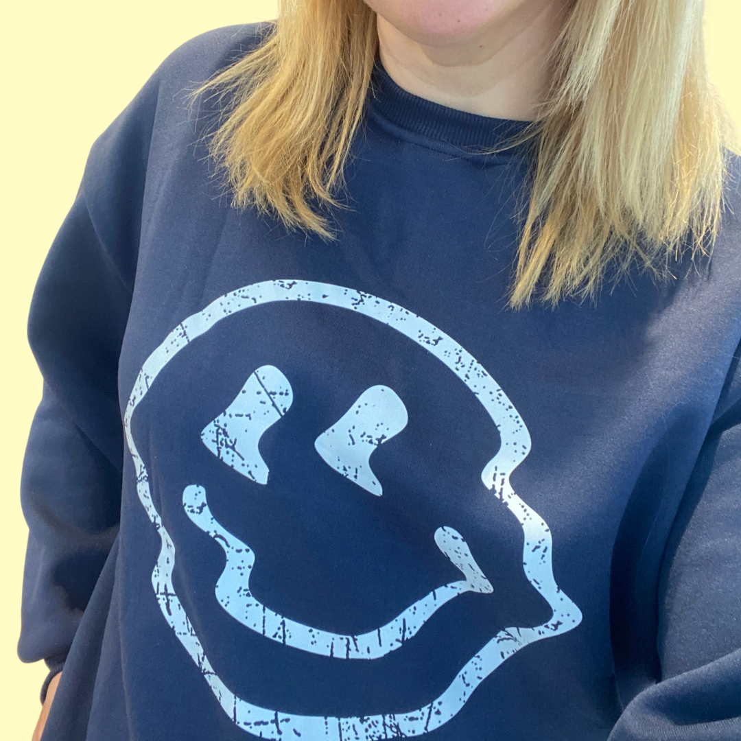 Smiley Sweatshirt - Dark Blue