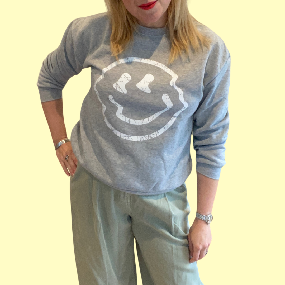 Smiley Sweatshirt - Grey