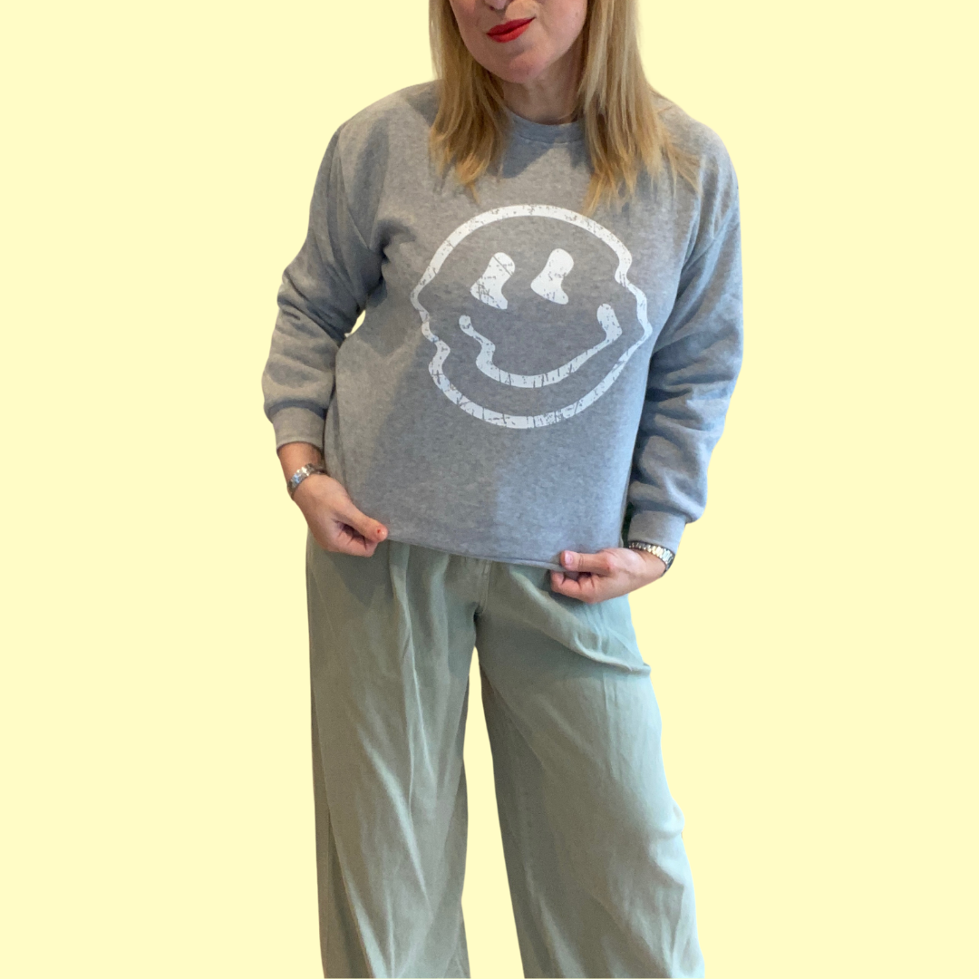 Smiley Sweatshirt - Grey