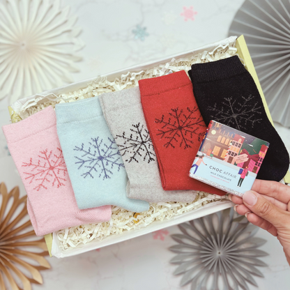 Luxury Festive Sock Letterbox Gift – Cosy Christmas Gift for Her (5 Pairs)