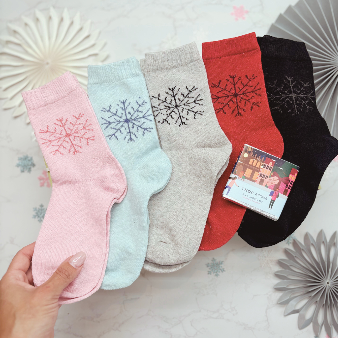 Luxury Festive Sock Letterbox Gift – Cosy Christmas Gift for Her (5 Pairs)