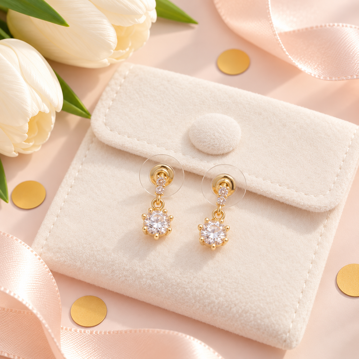 Gold Plated Crystal Drop Earrings