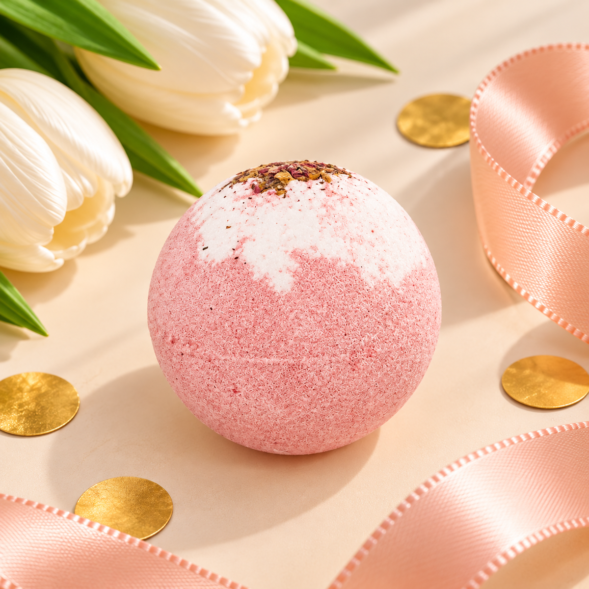 Pink bath bomb
