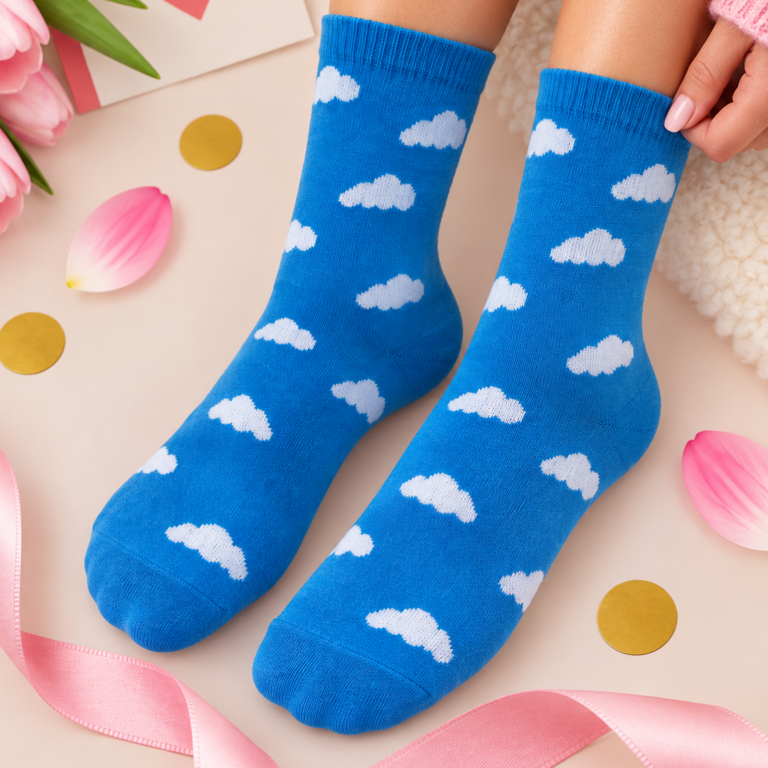 Blue cloud socks