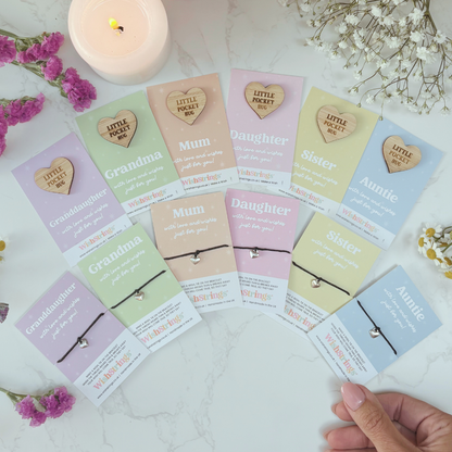 Mum Little Pocket Hug – Sustainable Bamboo Heart Token on Card
