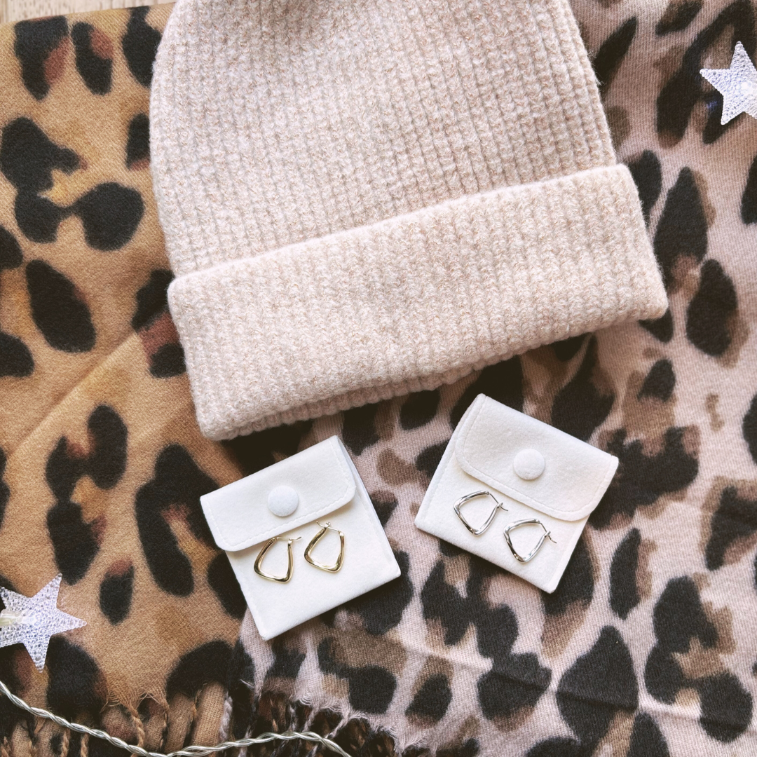 The Winter Warmer Essentials For Her Gift Box (Gold Earrings)