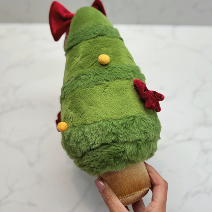 Kids Christmas Plush Tree Toy – Cute Soft Cuddly Gift with Bows