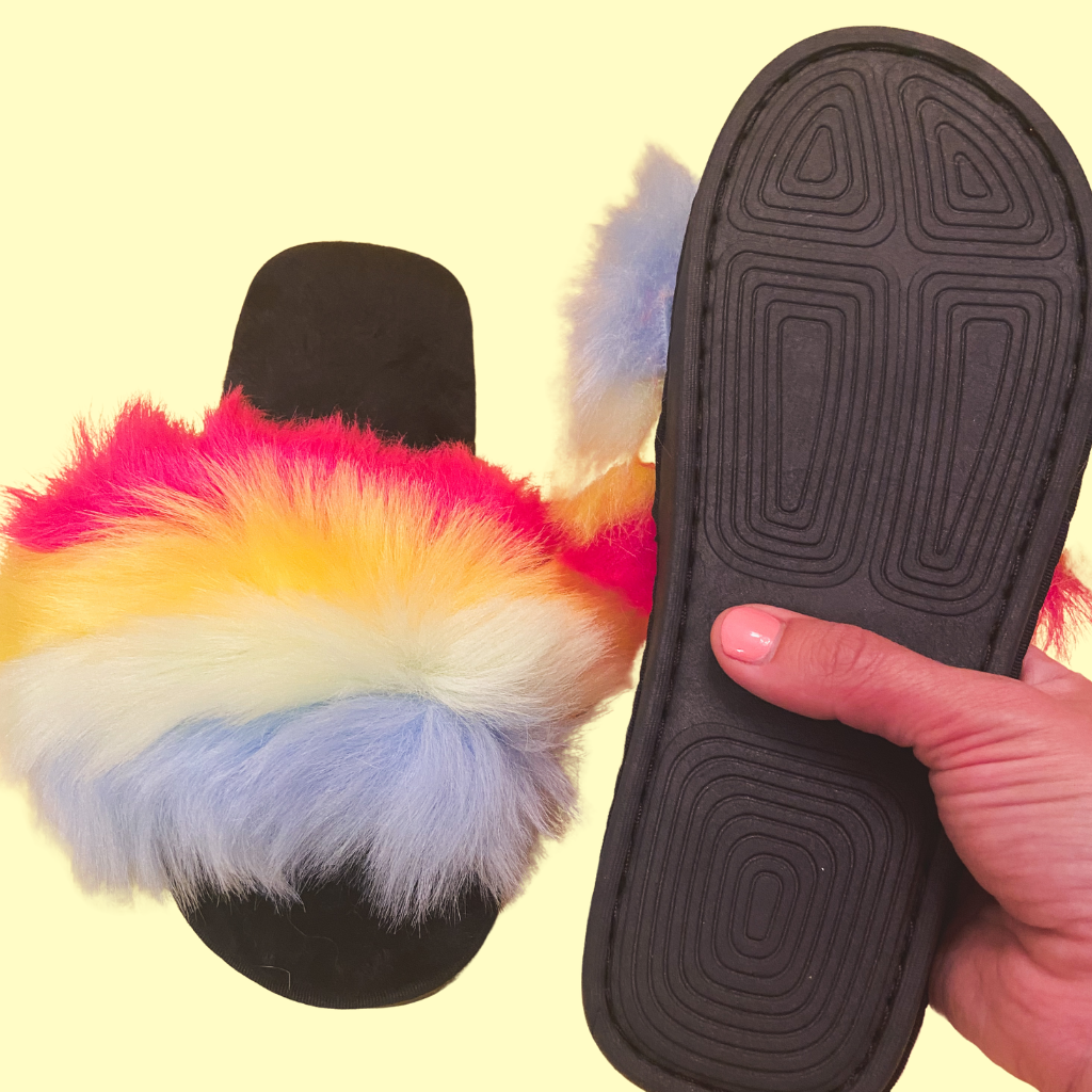 Rainbow Fox Fur Slides Rainbow Fox Fur Slides Sales